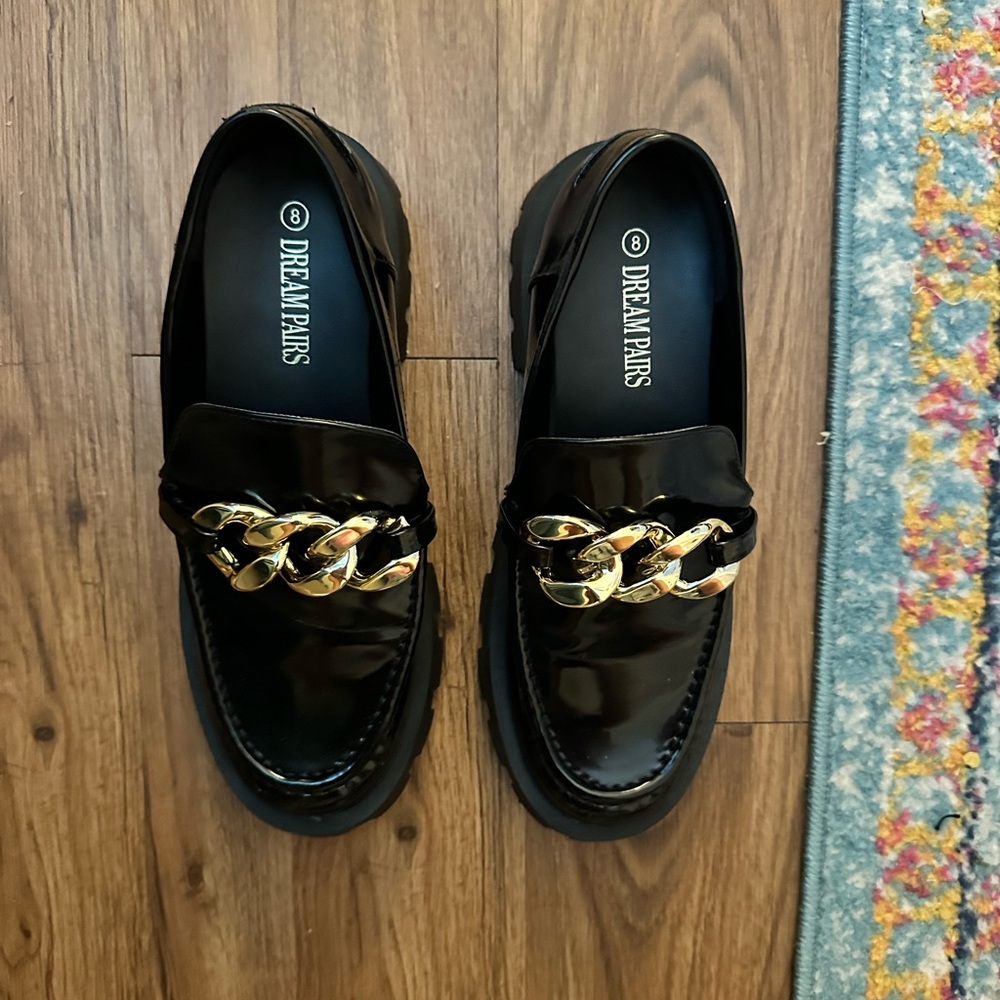 Dream Pairs Chunky Black Loafers